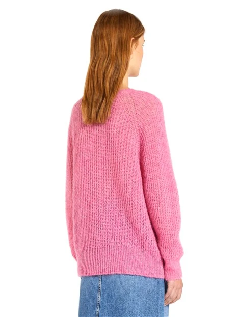 MAGLIA GIROCOLLO IN MISTO ALPACA DONNA ROSA