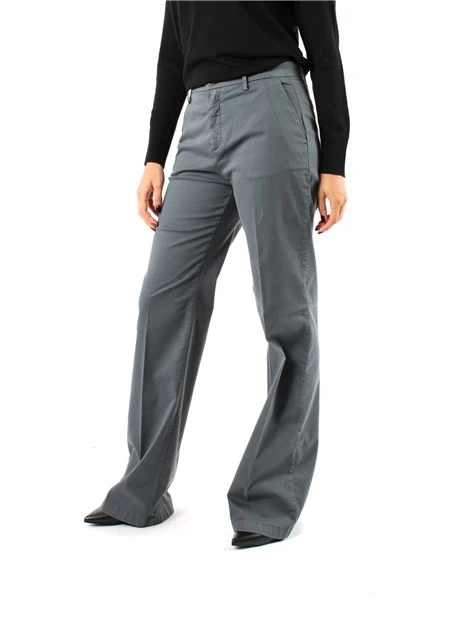 PANTALONI PALAZZO IN MISTO COTONE DONNA GRIGIO