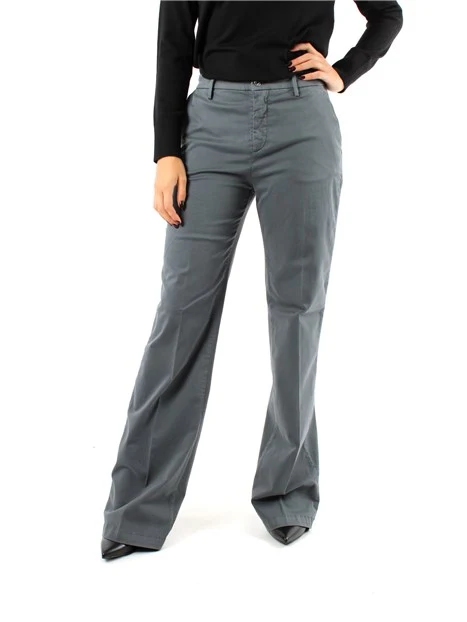 PANTALONI PALAZZO IN MISTO COTONE DONNA GRIGIO