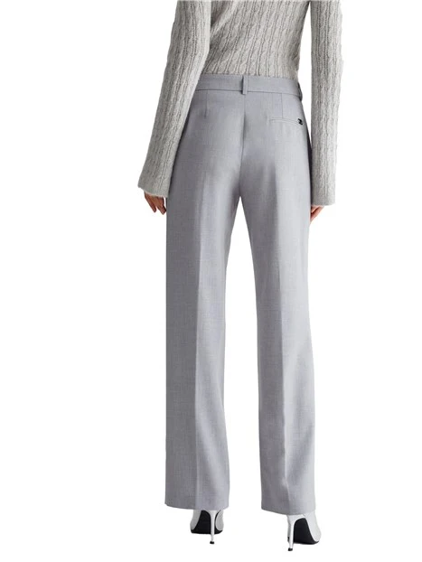 PANTALONI PALAZZO IN MISTO VISCOSA DONNA GRIGIO