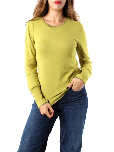 MAGLIA GIROCOLLO MISTO VISCOSA DONNA VERDE