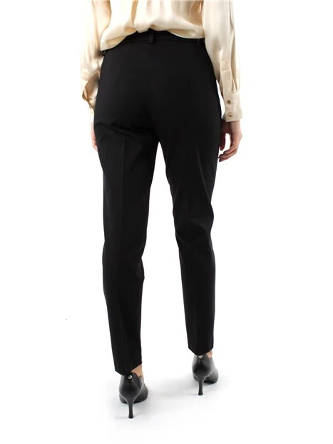 PANTALONI CHINO DIAMOND IN MISTO VISCOSA DONNA NERO