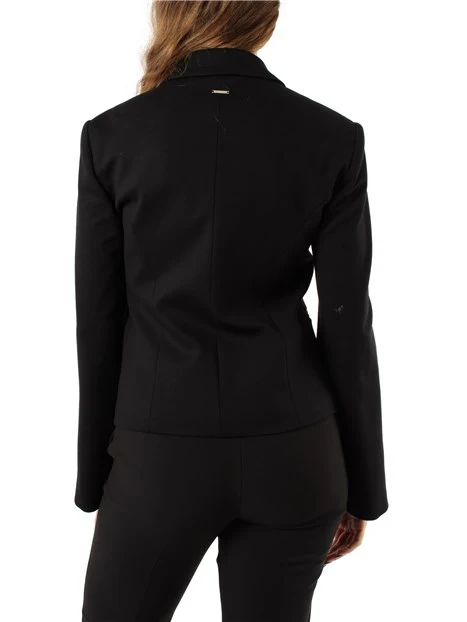 GIACCA BLAZER MONOPETTO CON SPACCHETTI SULLE MANICHE DONNA NERO