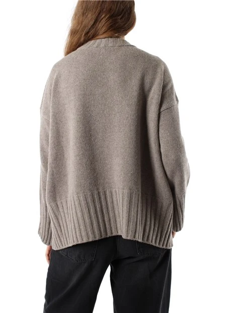 MAGLIA GIROCOLLO IN LANA CASHMERE DONNA GRIGIO