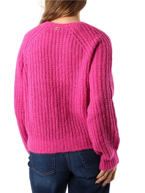 MAGLIA GIROCOLLO MISTO ALPACA DONNA FUCSIA