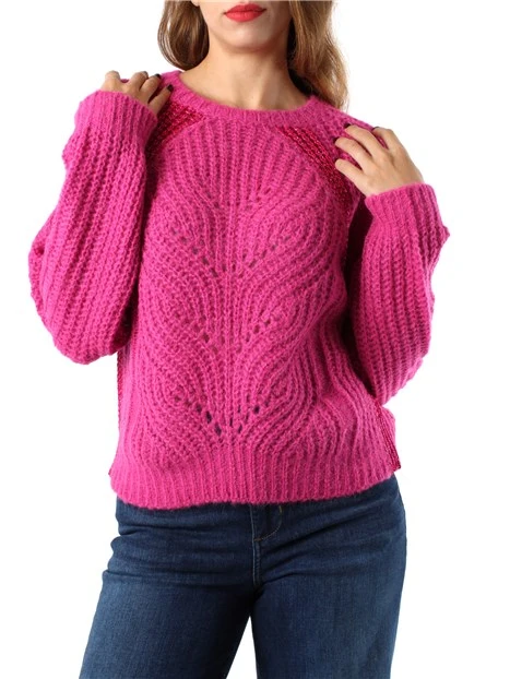 MAGLIA GIROCOLLO MISTO ALPACA DONNA FUCSIA