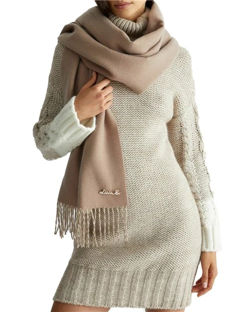 SCIARPA CON SPILLA DONNA BEIGE