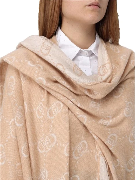 PONCHO MONOGRAM DONNA BEIGE