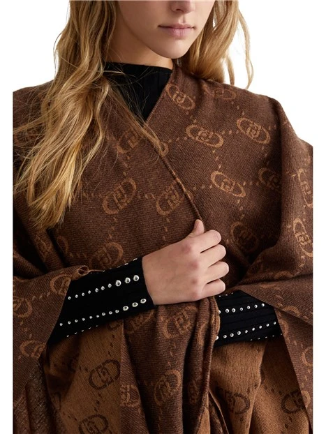 PONCHO MONOGRAM DONNA MARRONE