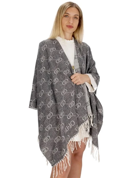 PONCHO MONOGRAM DONNA GRIGIO