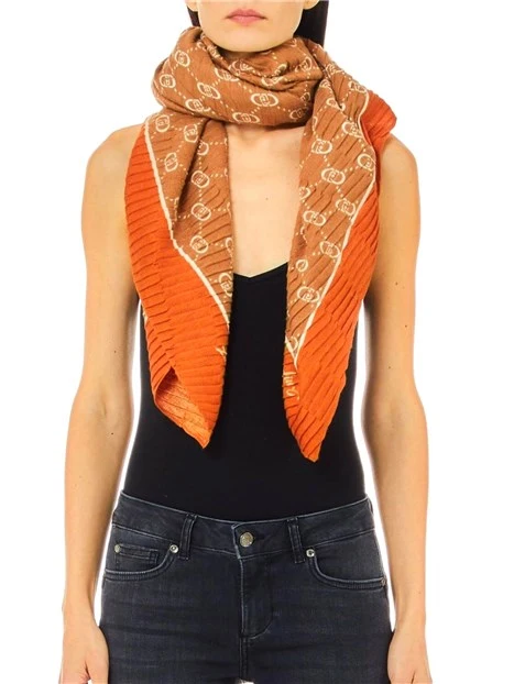 FOULARD MONOGRAM PLISSETTATO DONNA BEIGE