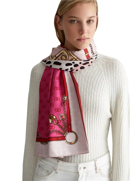 FOULARD CON STAMPA A FANTASIA DONNA BORDEAUX