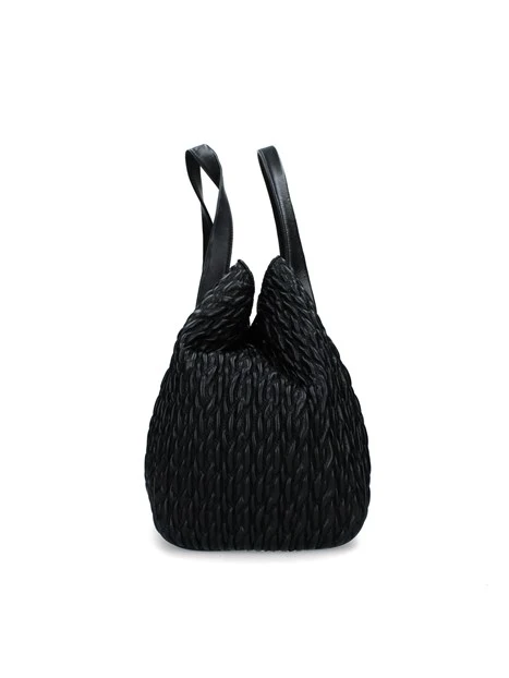 BORSA SHOPPING IN MATELASSE' CON POCHETTE DONNA NERO