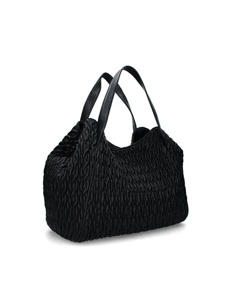 BORSA SHOPPING IN MATELASSE' CON POCHETTE DONNA NERO