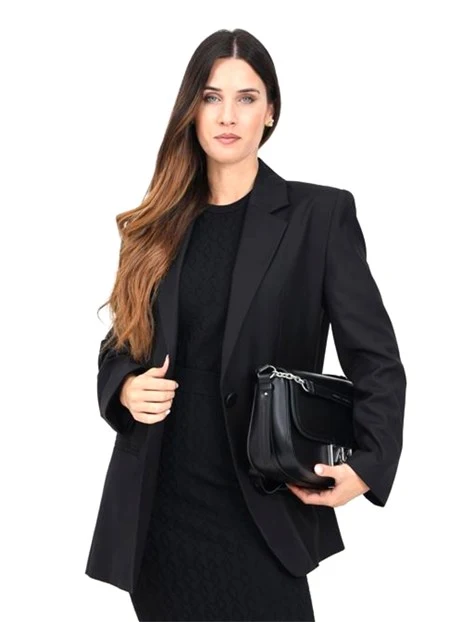 GIACCA BLAZER SPALLINE RIGIDE DONNA NERO