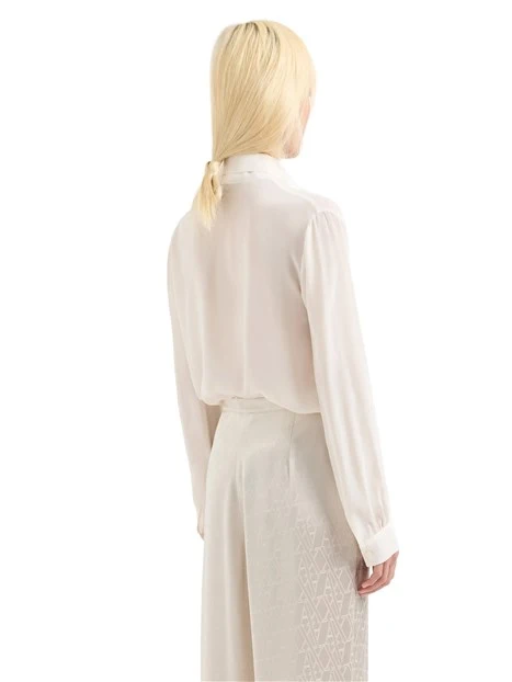 BLUSA CON CRAVATTA AL COLLO DONNA BIANCO