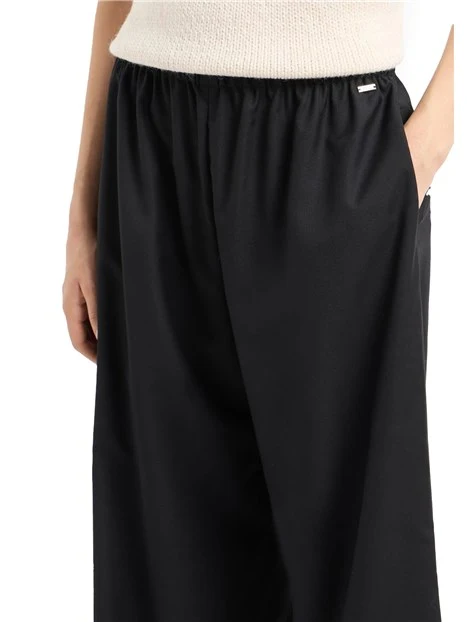 PANTALONI PALAZZO DRAPPEGGIATI DONNA NERO