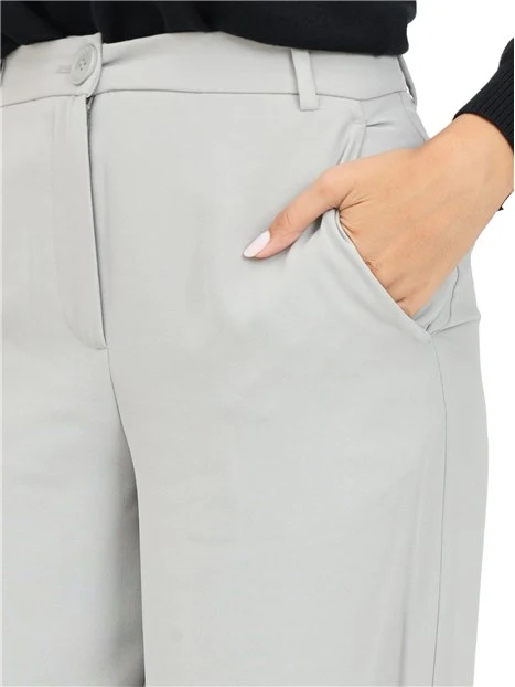 PANTALONI PALAZZO CON LOGO METALLIZZATO DONNA CELESTE