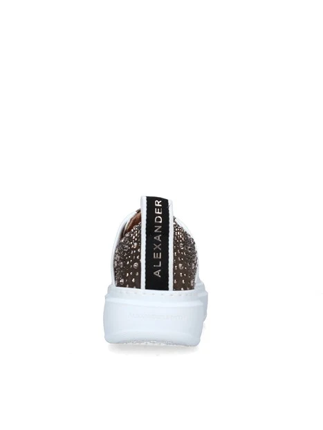 SNEAKERS PLATFORM WEMBLEY CON STRASS DONNA BIANCO BRONZO