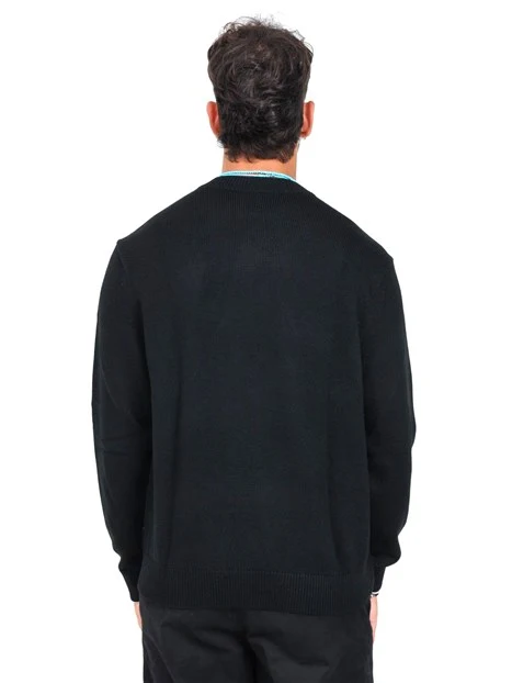 MAGLIA GIROCOLLO IN MISTO LANA UOMO NERO