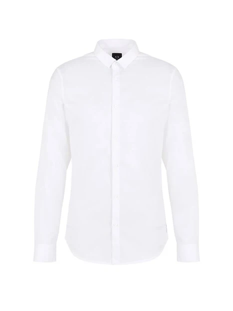 CAMICIA CON LOGO RICAMATO SUL PETTO UOMO BIANCO