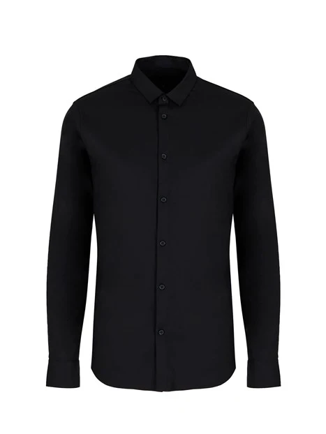 CAMICIA CON LOGO RICAMATO SUL PETTO UOMO NERO