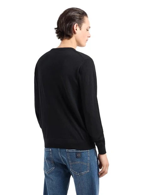 MAGLIA GIROCOLLO IN LANA UOMO NERO