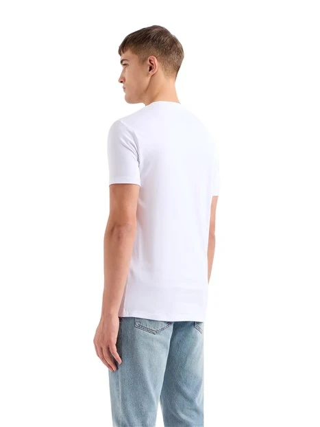 T-SHIRT MANICA CORTA CON LOGO CIRCOLARE UOMO BIANCO