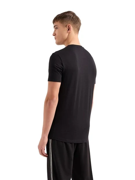 T-SHIRT MANICA CORTA CON LOGO CIRCOLARE UOMO NERO