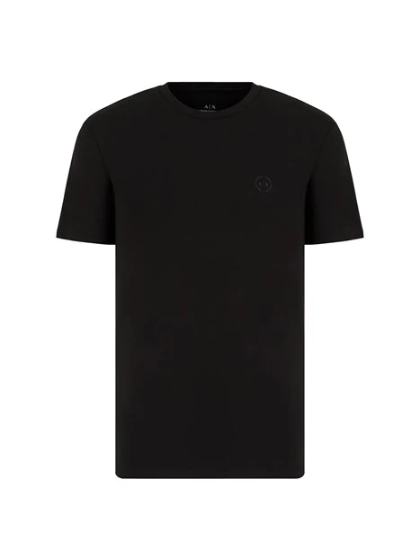 T-SHIRT MANICA CORTA CON LOGO CIRCOLARE UOMO NERO