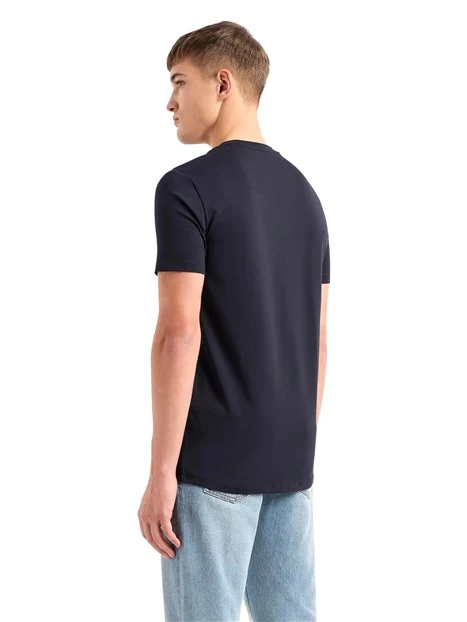 T-SHIRT MANICA CORTA CON LOGO CIRCOLARE UOMO BLU