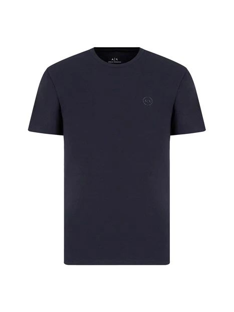 T-SHIRT MANICA CORTA CON LOGO CIRCOLARE UOMO BLU