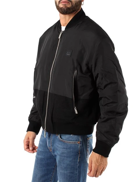 PIUMINO BOMBER CON LOGO UOMO NERO