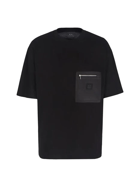 T-SHIRT MANICA CORTA CON TASCA CON ZIP UOMO NERO