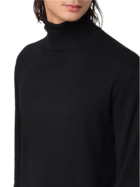 MAGLIA DOLCEVITA IN MISTO COTONE UOMO NERO