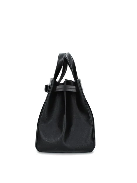 BORSA SHOPPING CON INSERTI ARGENTO DONNA NERO