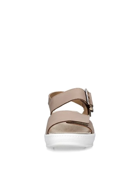 SANDALI CON ZEPPA DONNA BEIGE SCURO