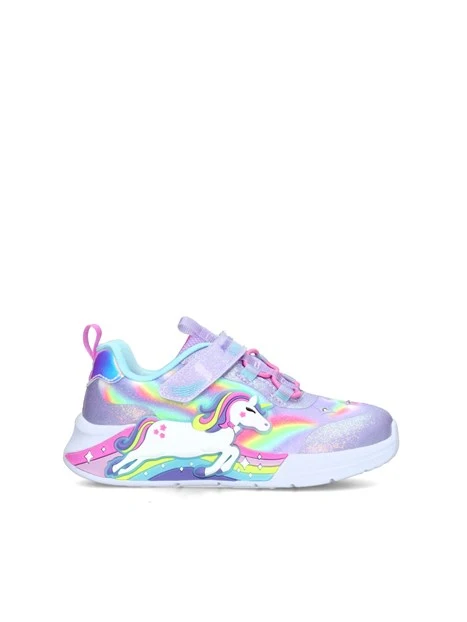 SNEAKERS BASSE CON UNICORNO E STELLE LUMINOSE BAMBINA BIANCO