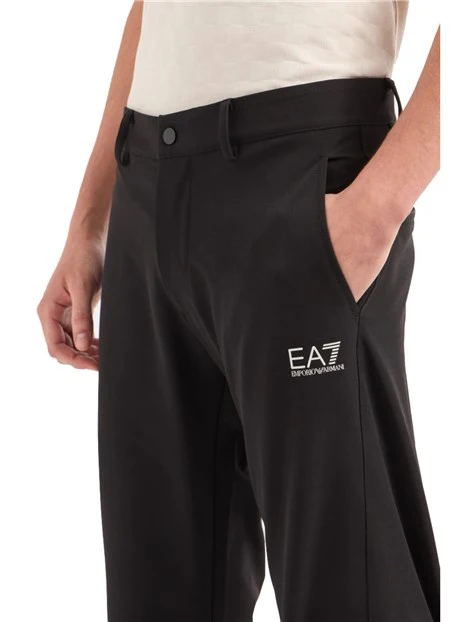 PANTALONI CHINO CON LOGO UOMO NERO