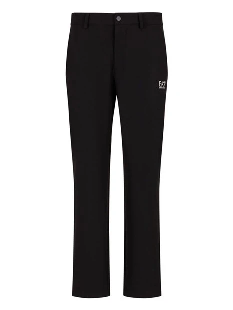 PANTALONI CHINO CON LOGO UOMO NERO