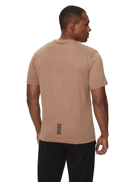 T-SHIRT MANICA CORTA CON LOGO SUL PETTO UOMO BEIGE