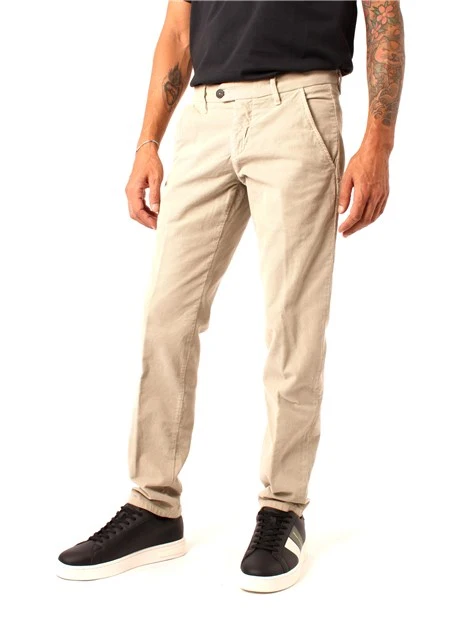 PANTALONI CHINO IN VELLUTO UOMO BEIGE