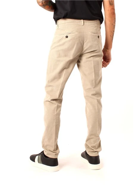 PANTALONI CHINO IN VELLUTO UOMO BEIGE