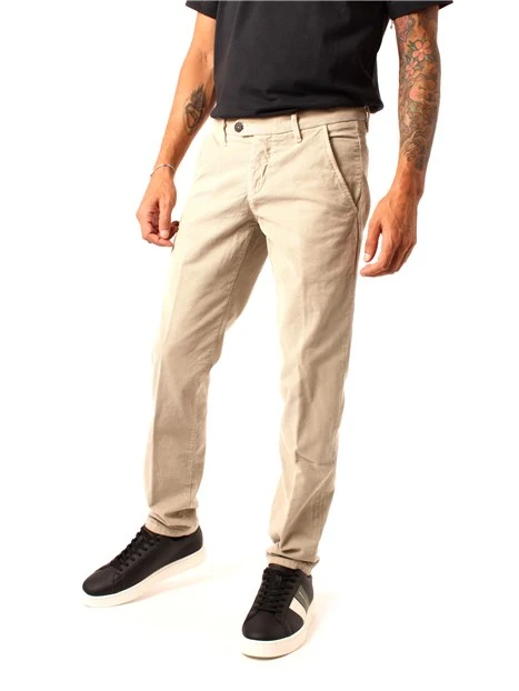 PANTALONI CHINO IN VELLUTO UOMO BEIGE