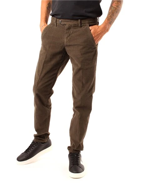 PANTALONI CHINO IN VELLUTO UOMO MARRONE