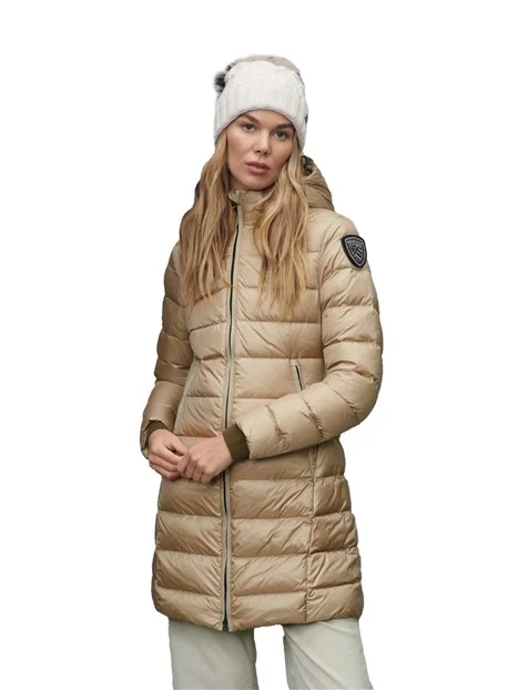 PIUMINO LUNGO A RIGHE AGNES DONNA BEIGE