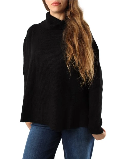 MAGLIA DOLCEVITA IN MISO VISCOSA DONNA NERO