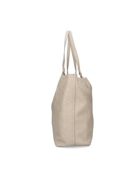 BORSA SHOPPING TEODOSIA REVERSIBILE LOGATA DONNA BEIGE