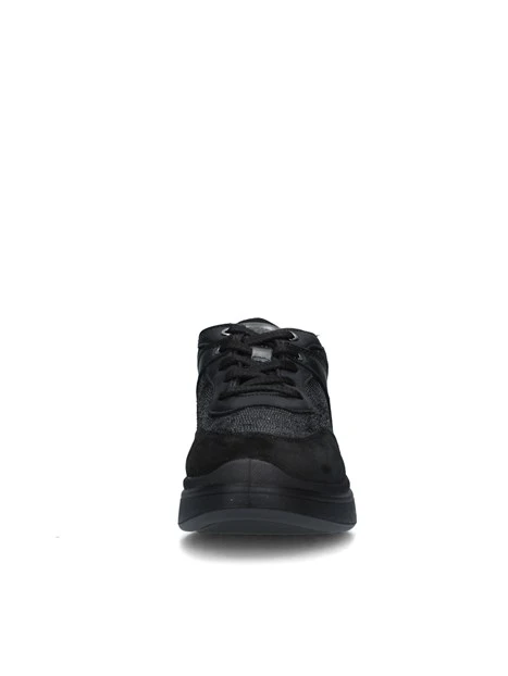 SNEAKERS PLATFORM IN PELLE SCAMOSCIATA DONNA NERO