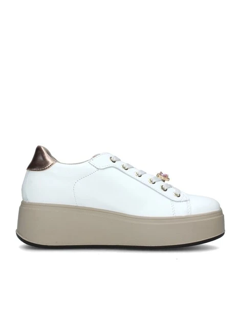 SNEAKERS PLATFORM CON GIOIELLO DONNA BIANCO